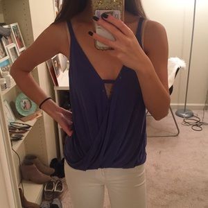 Deep blue / purple cross tank top